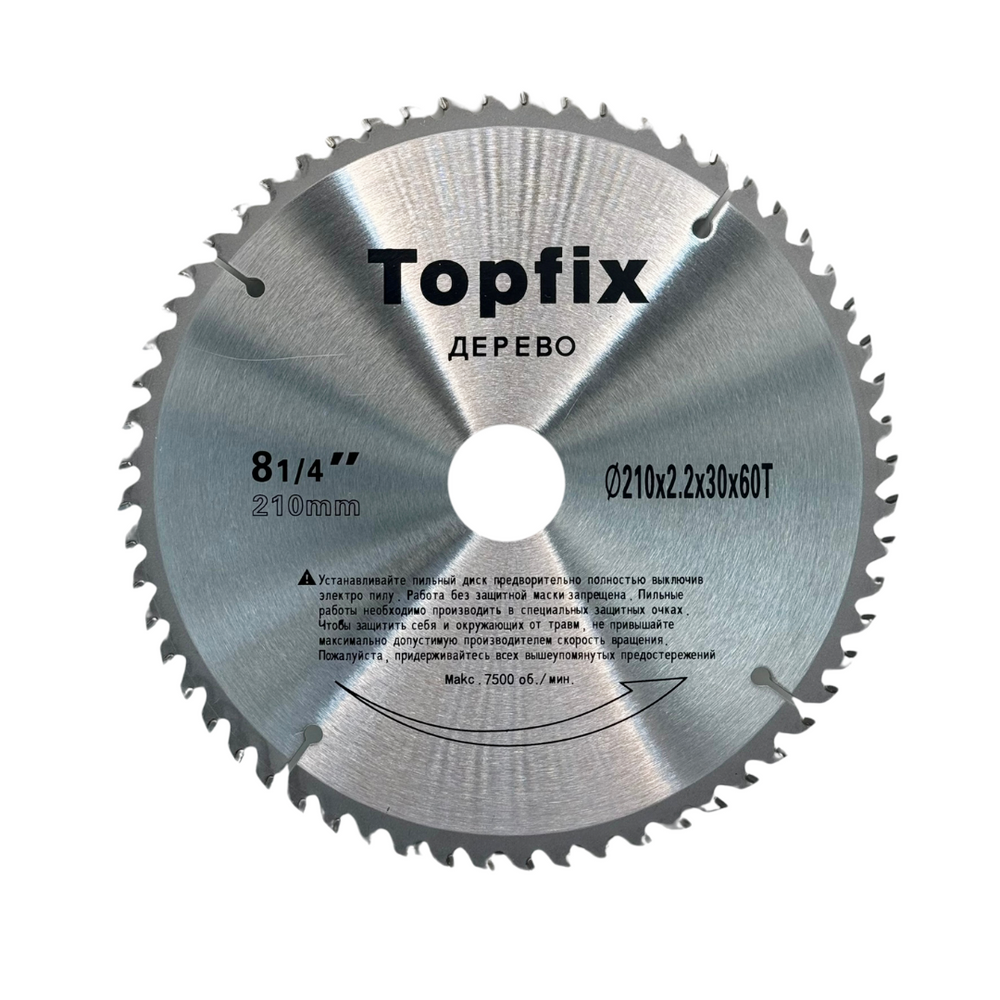 Пильний диск по дереву Topfix 210&times;30&times;60T topfix-513 фото